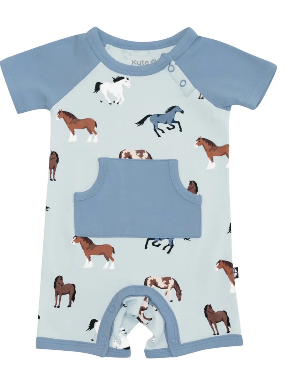 NEW without tags Kyte Baby Derby Horses Bamboo Shortall 0 to 3 Months